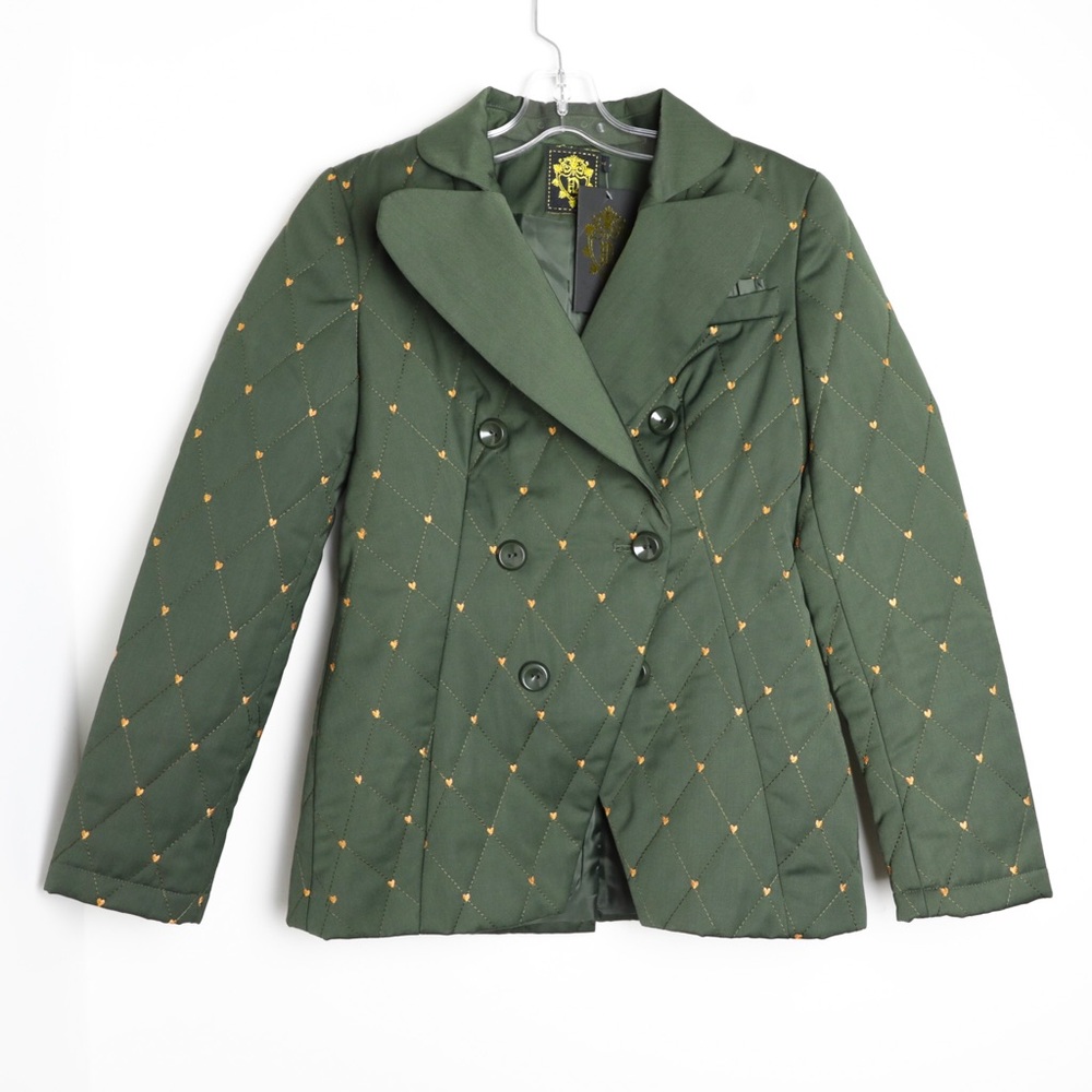 ModCloth Nishe NWT quilted khaki forest green warm jacket puffer autumn fall 4 S